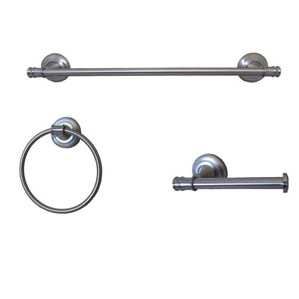 ARISTA Edgerton Collection 3 Piece Bathroom Hardware Set in Satin Nickel