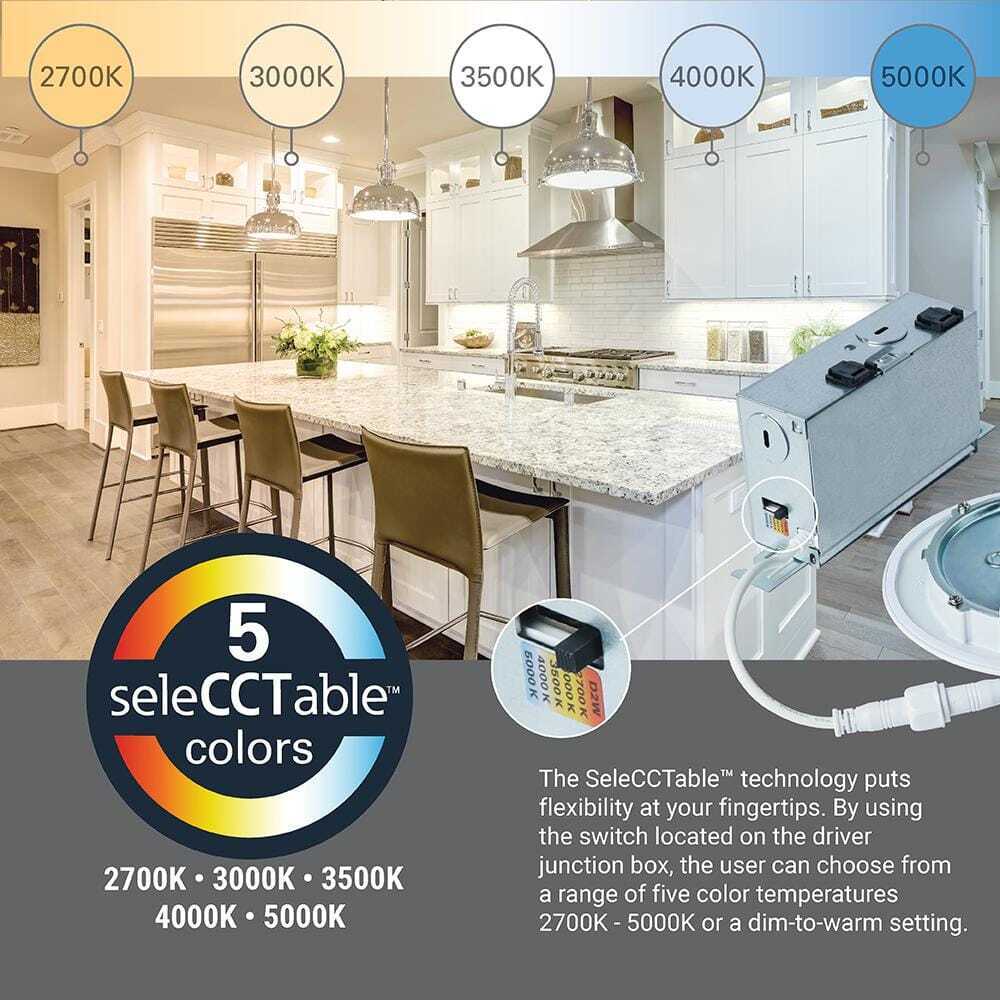 HALO HLBC 4 in. Ultra-Slim Regressed LED Downlight Selectable CCT w/ D2W Option