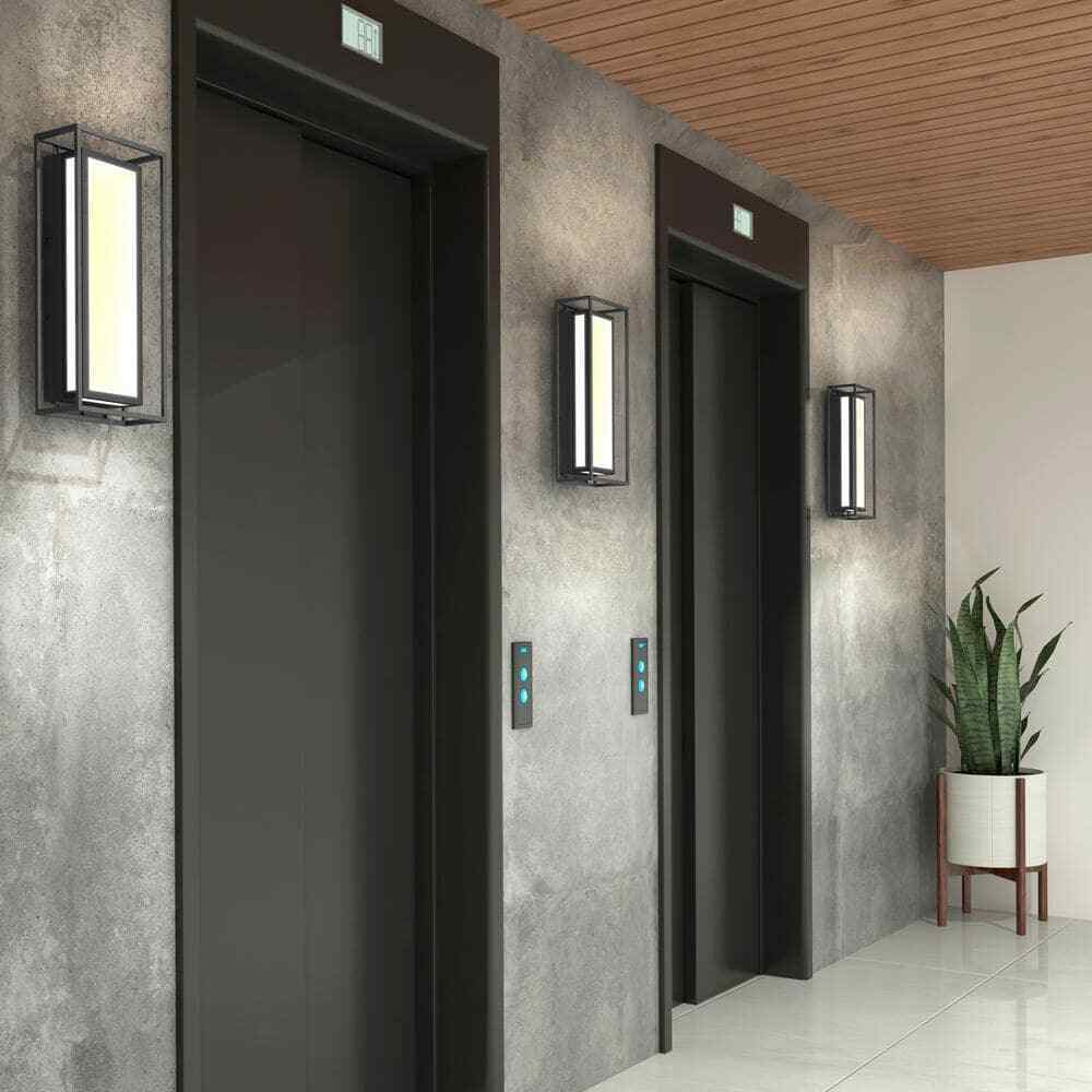 Artika Ghost Black Modern Integrated LED Outdoor Hardwired Light Lantern Sconce