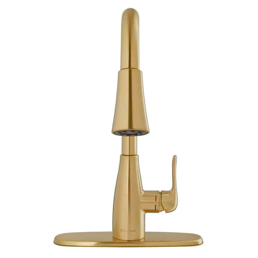 Glacier Bay McKenna Single-Handle Pull-Down Sprayer Kitchen Faucet in Matte Gold