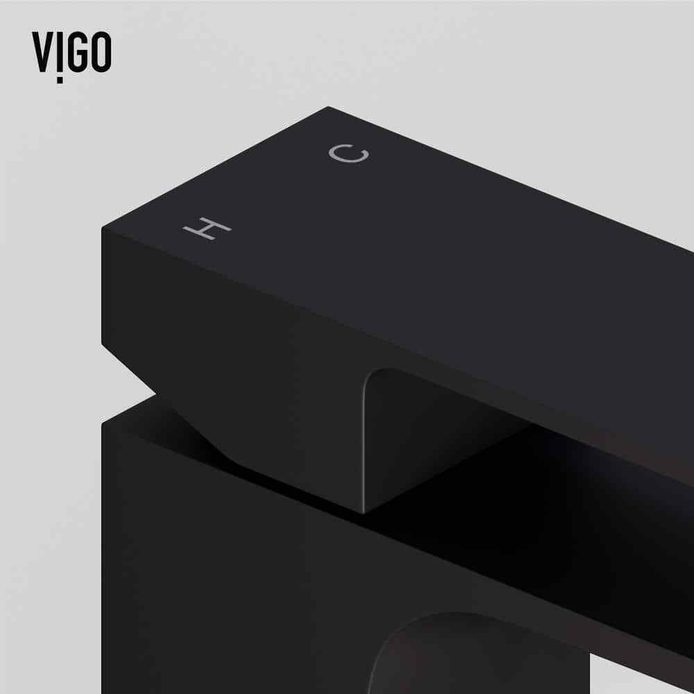 VIGO Dunn Single Handle Single-Hole Bathroom Faucet in Matte Black VG01054MB