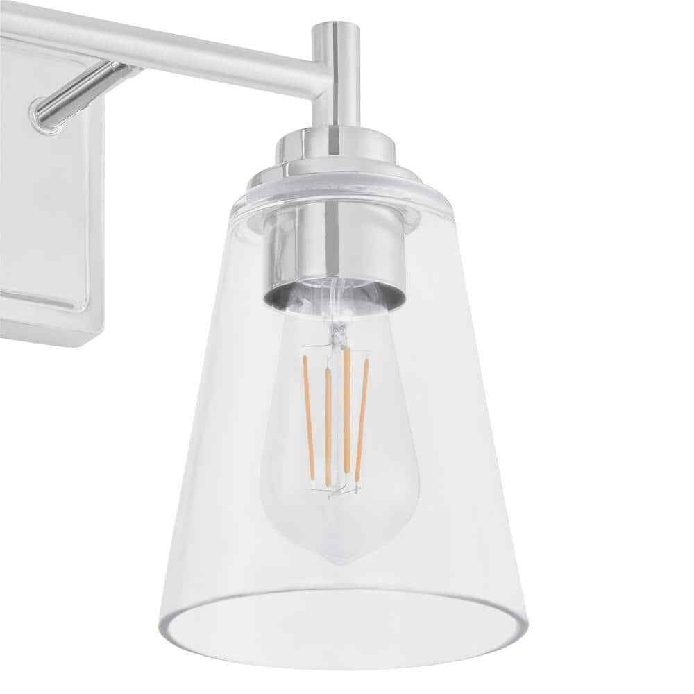 Hampton Bay Wakefield 15 in. 2-Light Chrome Modern Vanity Light