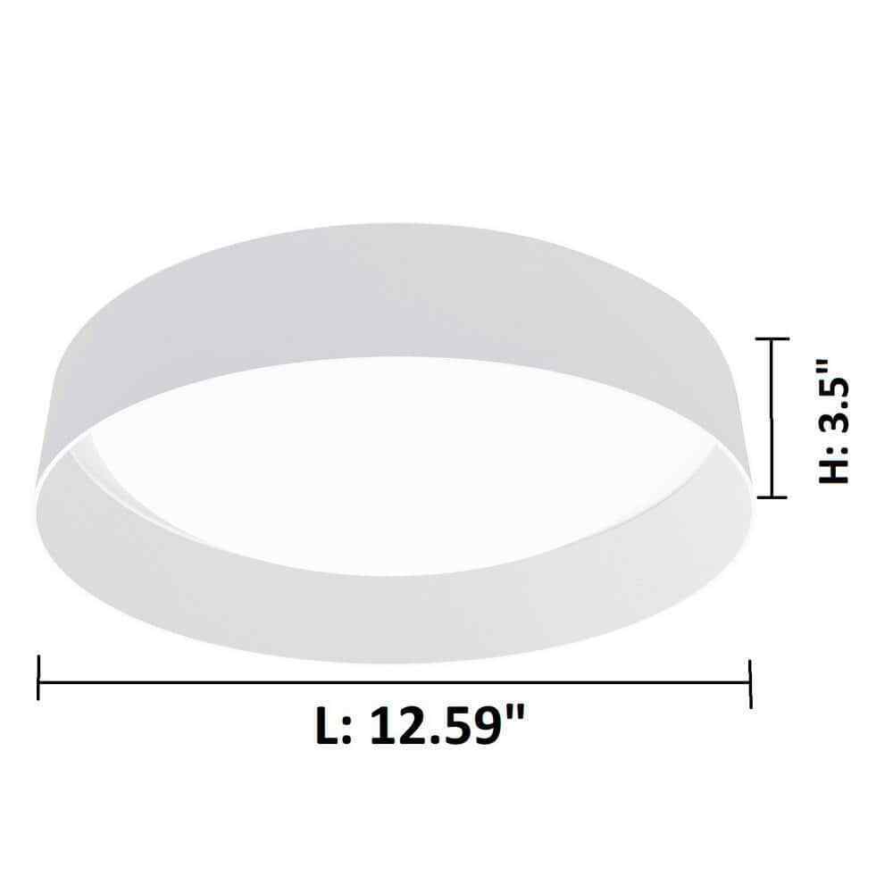 Eglo Palomaro 12.59 in. W x 3.5 in. H White LED Flush Mount with Linen Shade