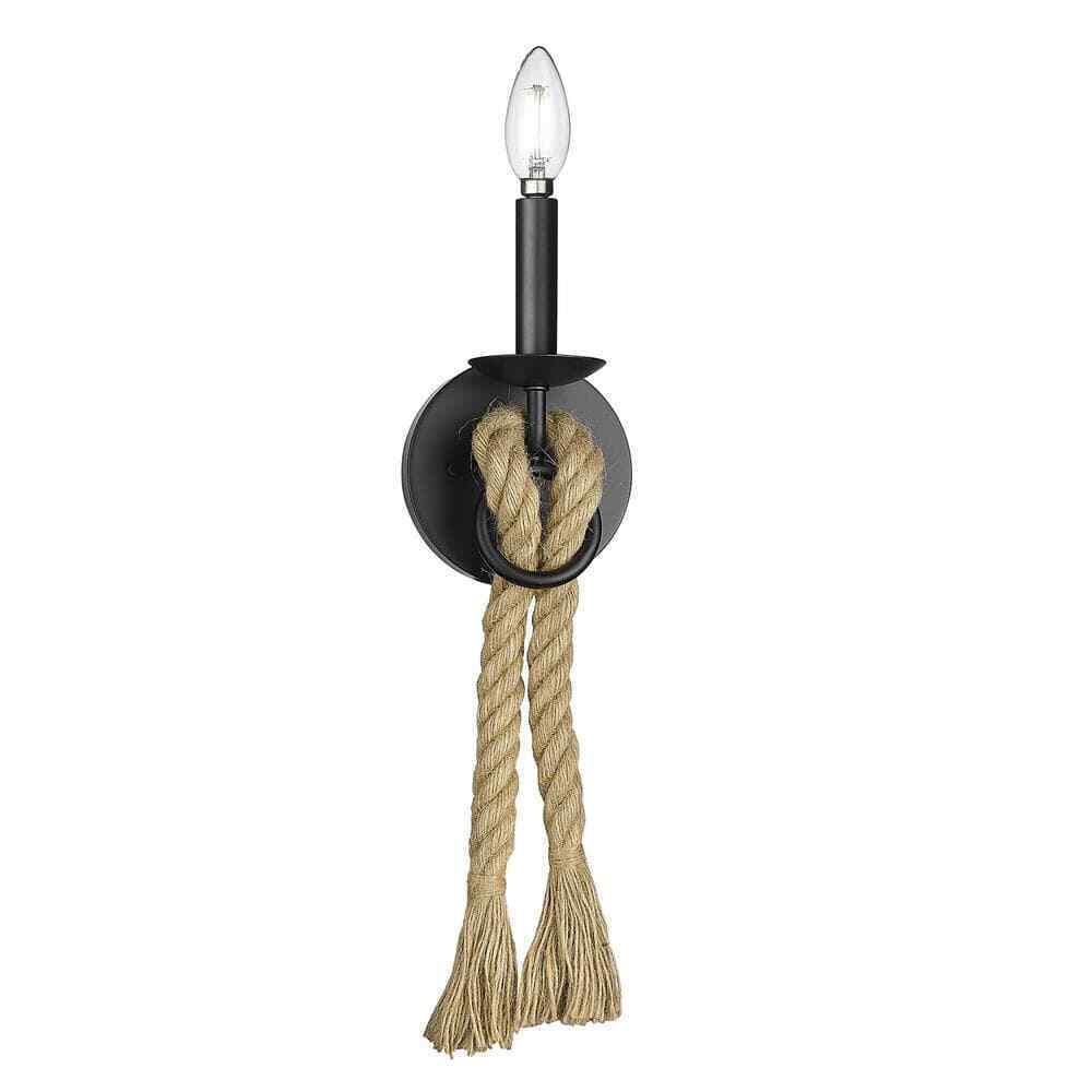 Golden Lighting Marissa 1 Light Wall Sconce with decorative nautical rope.