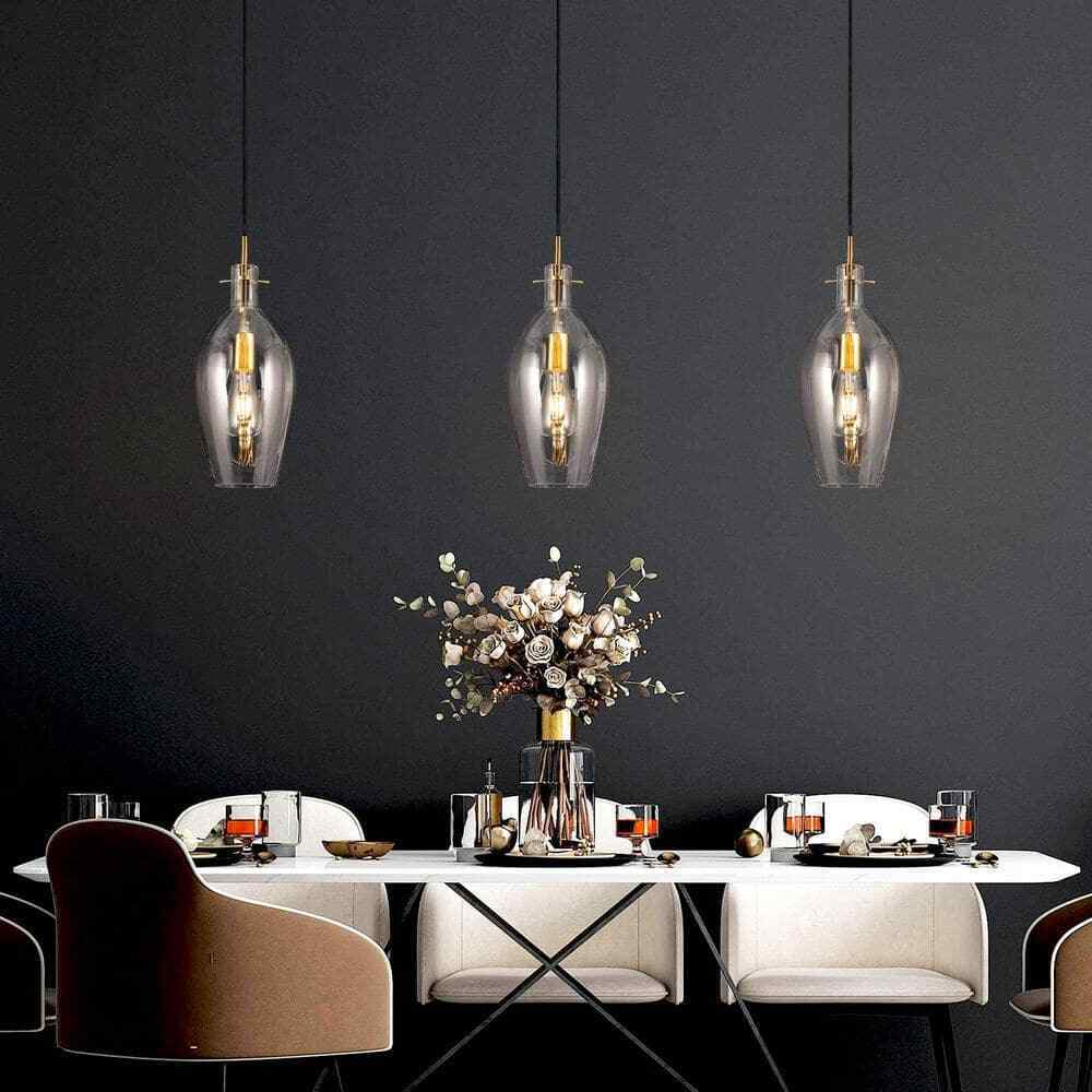 Uolfin Transitional Geometric Kitchen Island Pendant Light