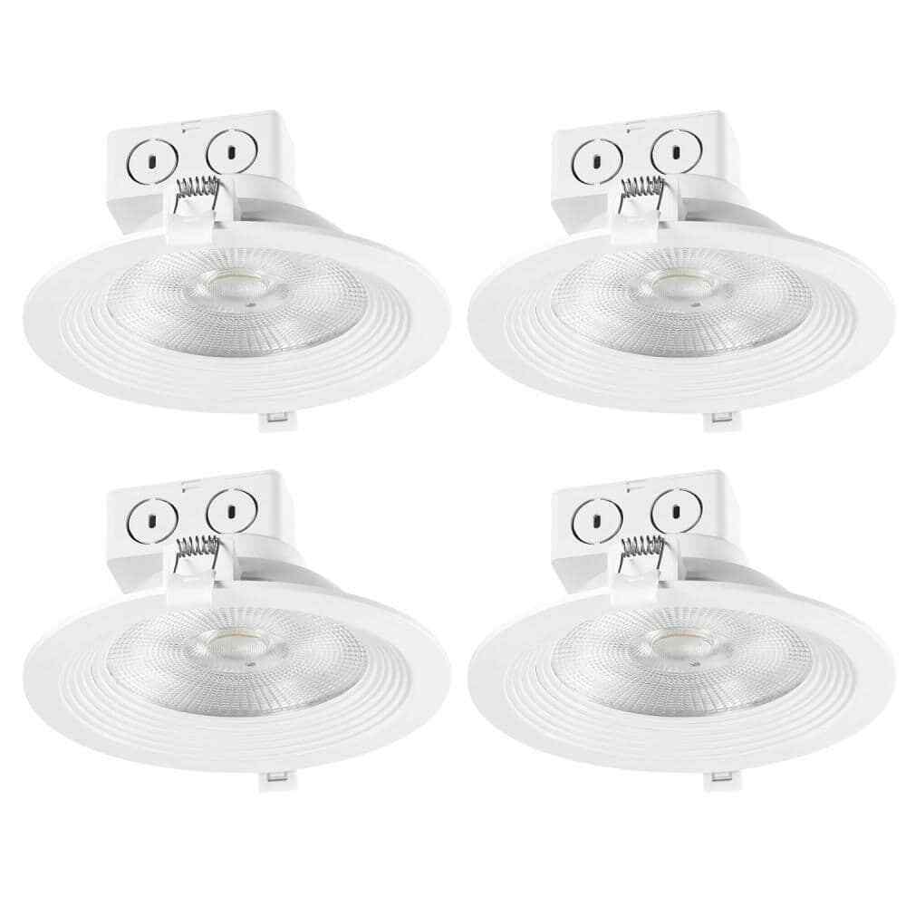 Globe Electric 6 in. White LED Recessed Lighting Kit 4-Pack