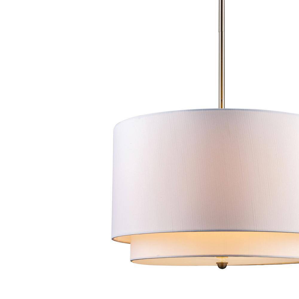 Bel Air Lighting Schiffer 18 in. 3-Light Brushed Nickel Kitchen Pendant Light