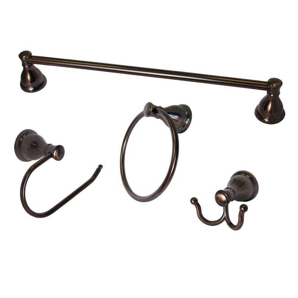 ARISTA Castilla Collection 4-Piece Bathroom Hardware Kit in Oil-Rubbed Bronze