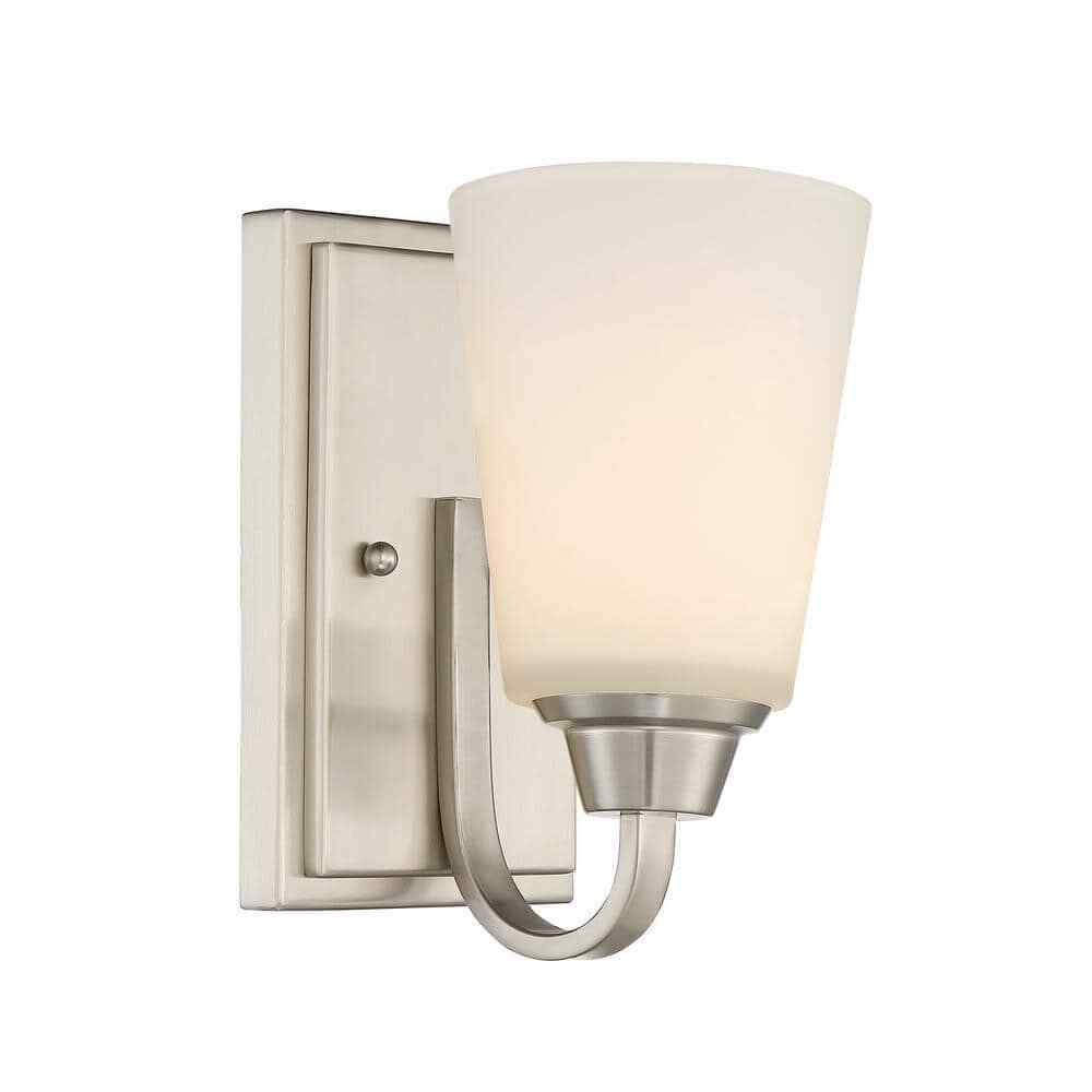 Craftmade Grace 5.13 in. 1-Light Brushed Polished Nickel Finish Wall Sconce