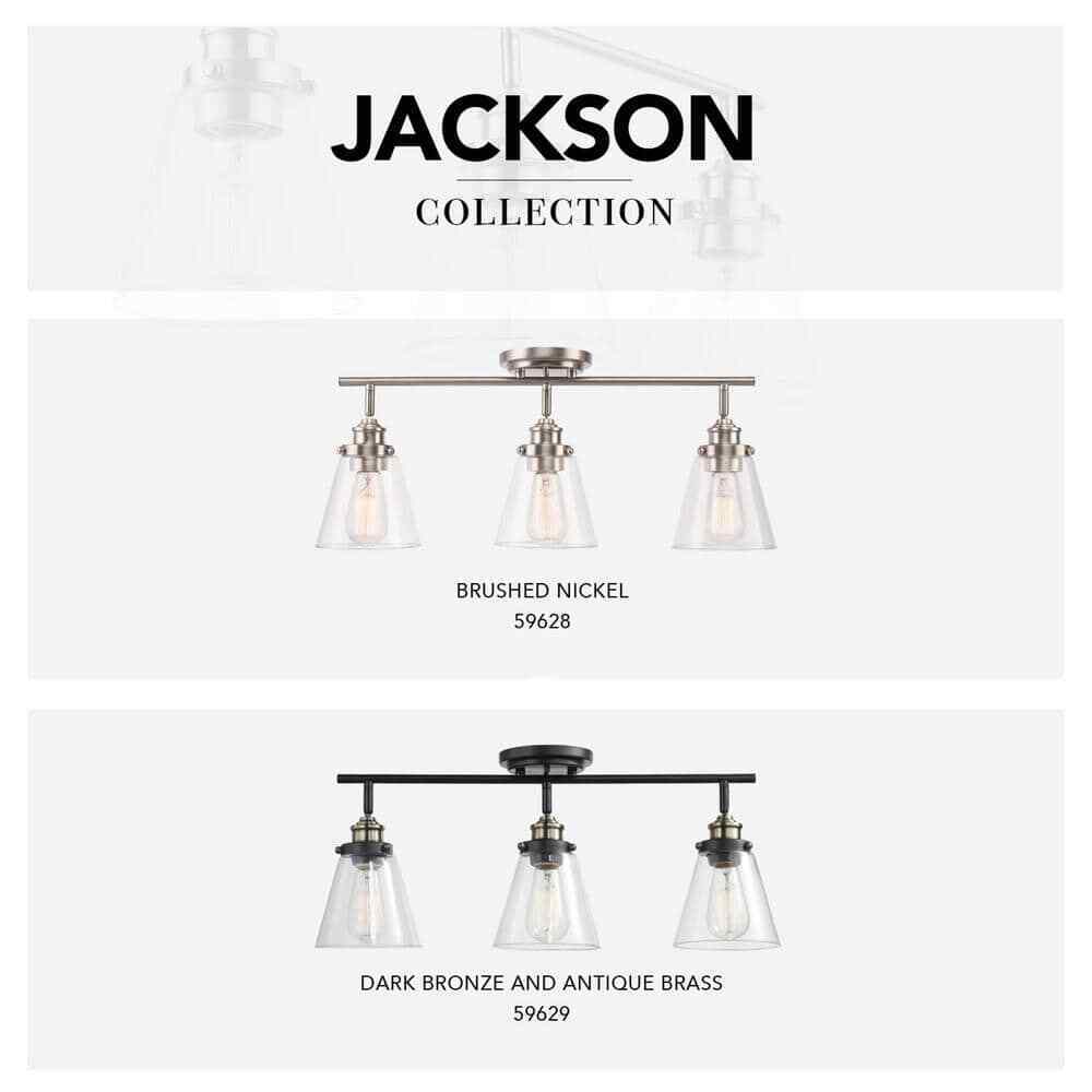 Globe Electric Jackson 2 ft. 3-Light Brushed Nickel Fixed Track Lighting Kit