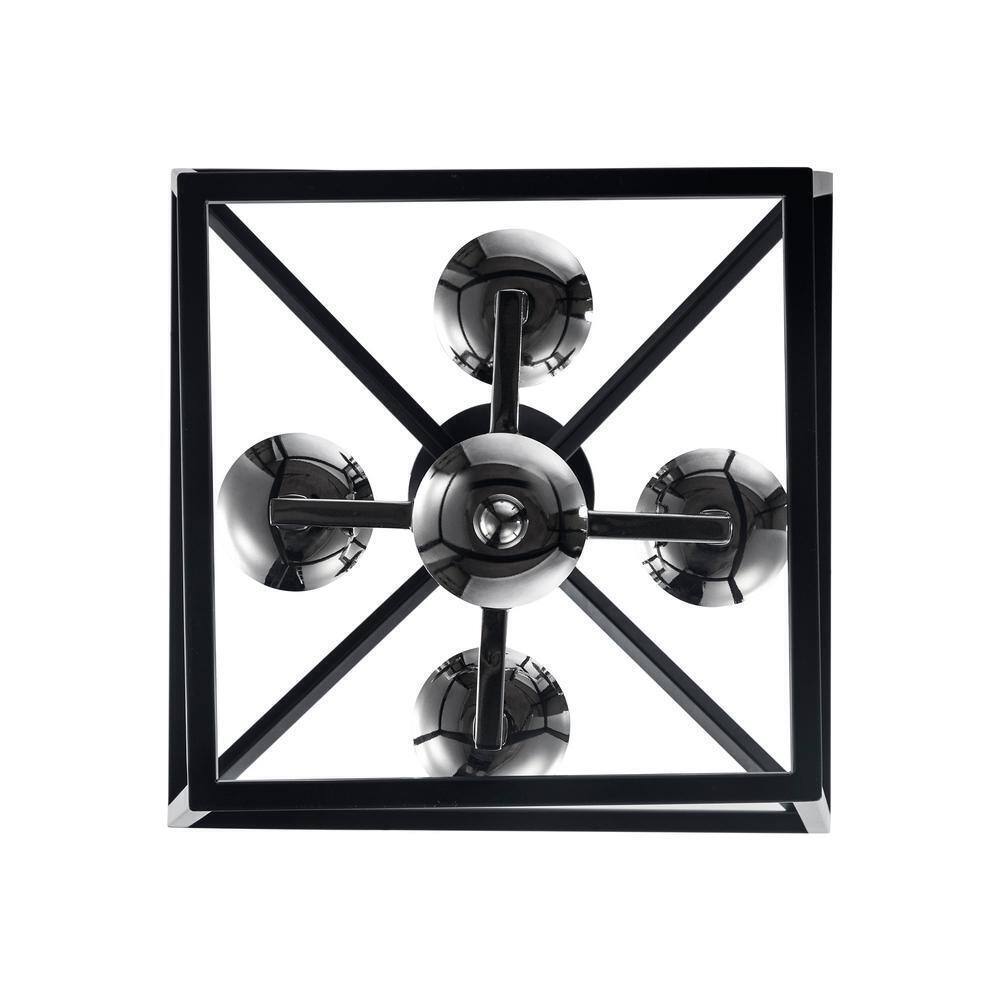 Bel Air Lighting Lacey 4-Light Black and Chrome Pendant Light Fixture