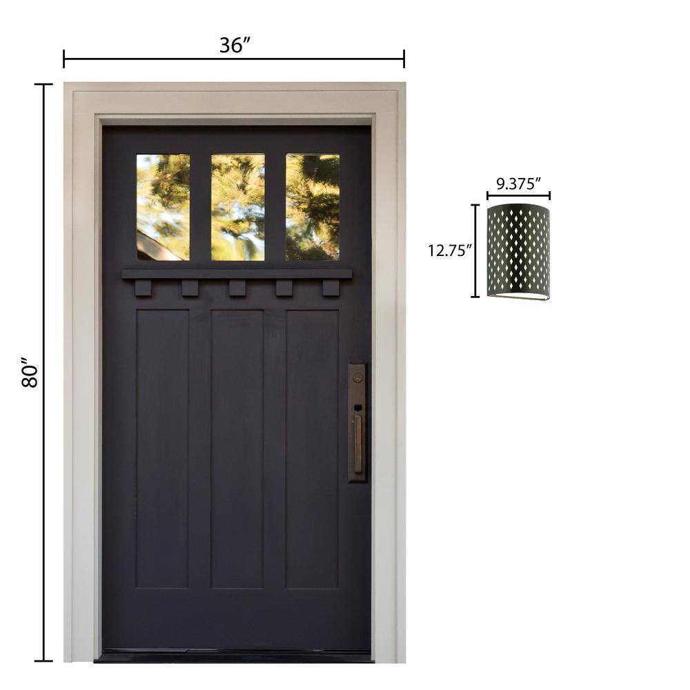 River of Goods Theo 1-Light Matte Black Wall Lantern Sconce Exterior Lighting