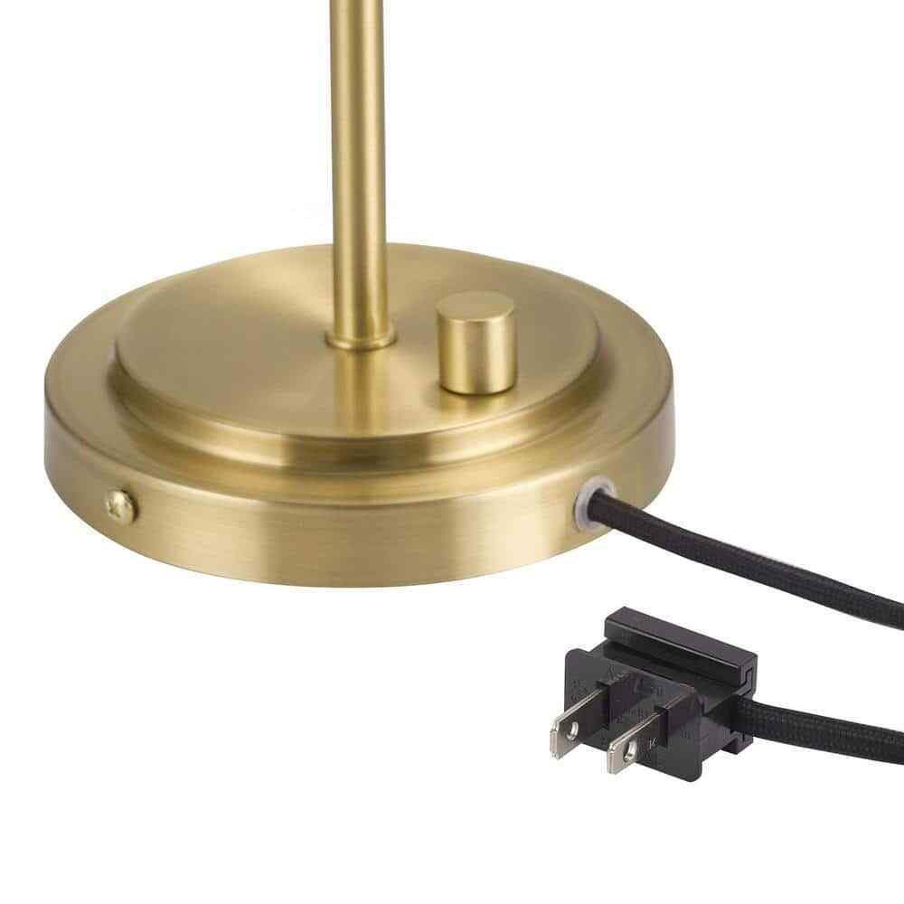 Hampton Bay Ridgeway 1-Light Brass Wall Sconce Plug-in or Hardwire Dimmable