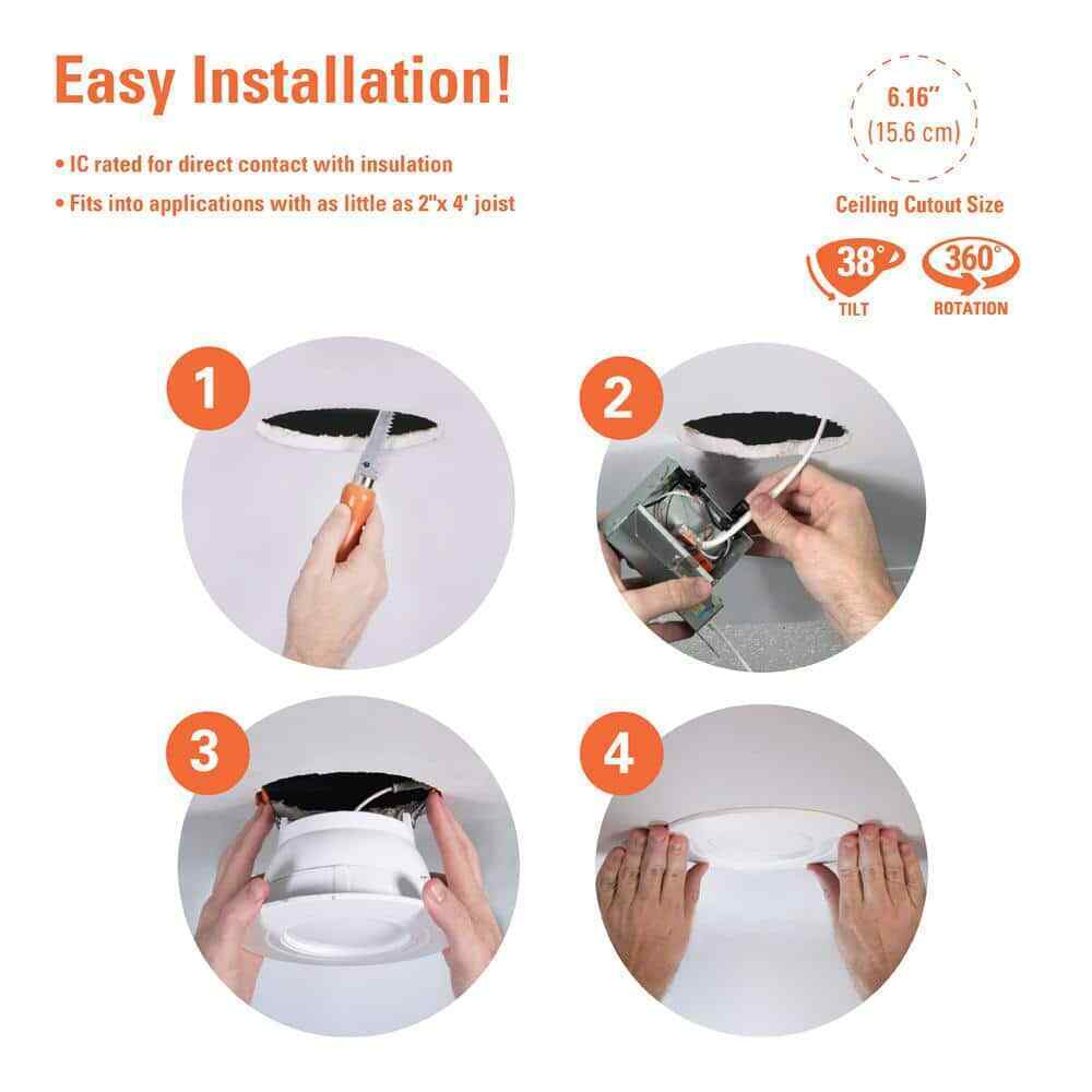 HALO RA 6 in. Integrated LED Recessed Light Trim 600 Lumens/1000 Lumens