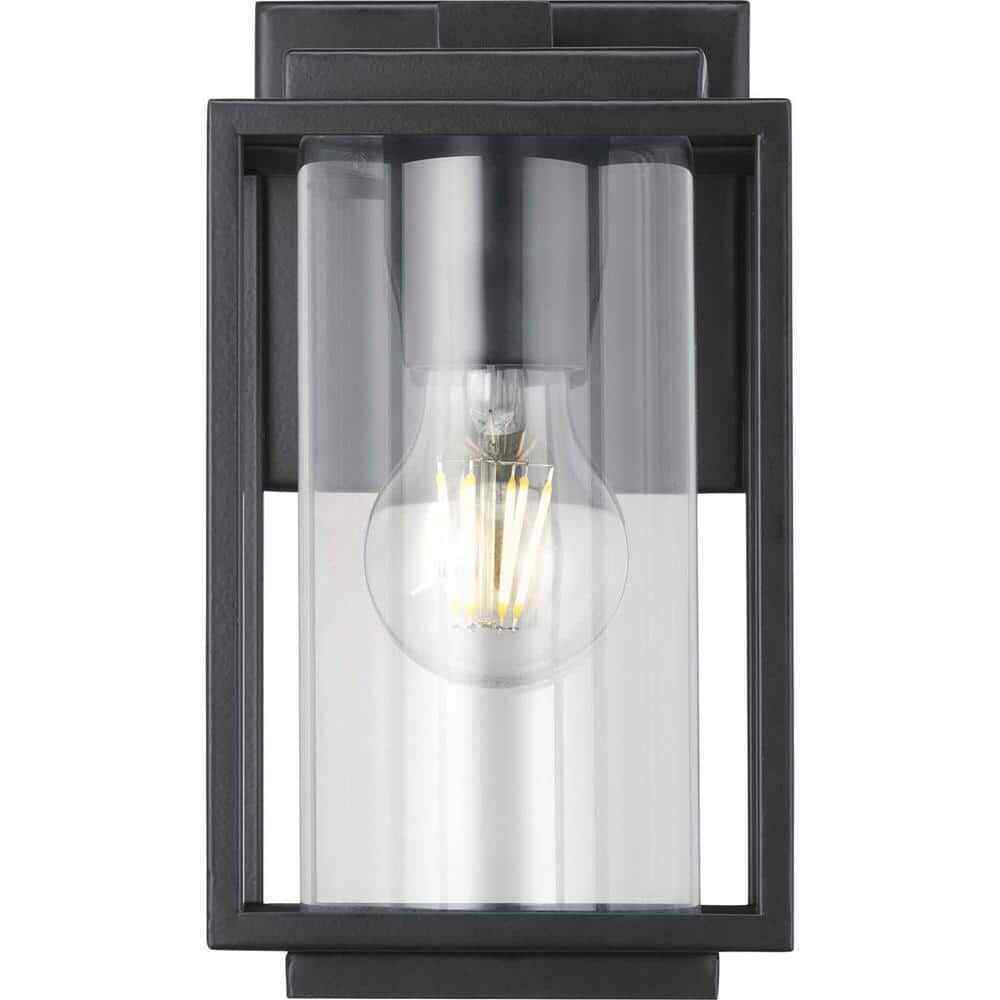 Progress Lighting Macstreet 9in. 1-Light Matte Black Modern Outdoor Wall Lantern