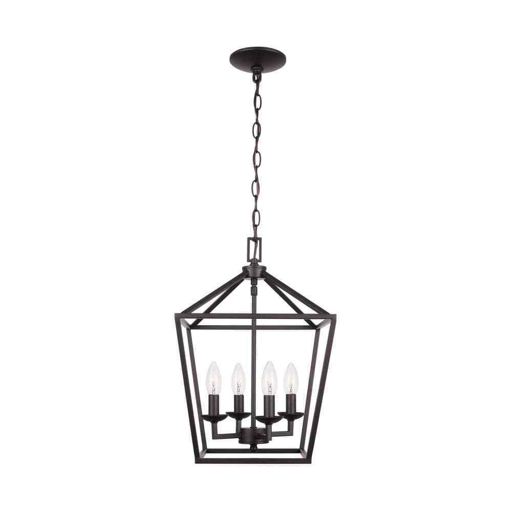 Home Decorators Weyburn 4-Light Bronze Farmhouse Chandelier Light Fixture