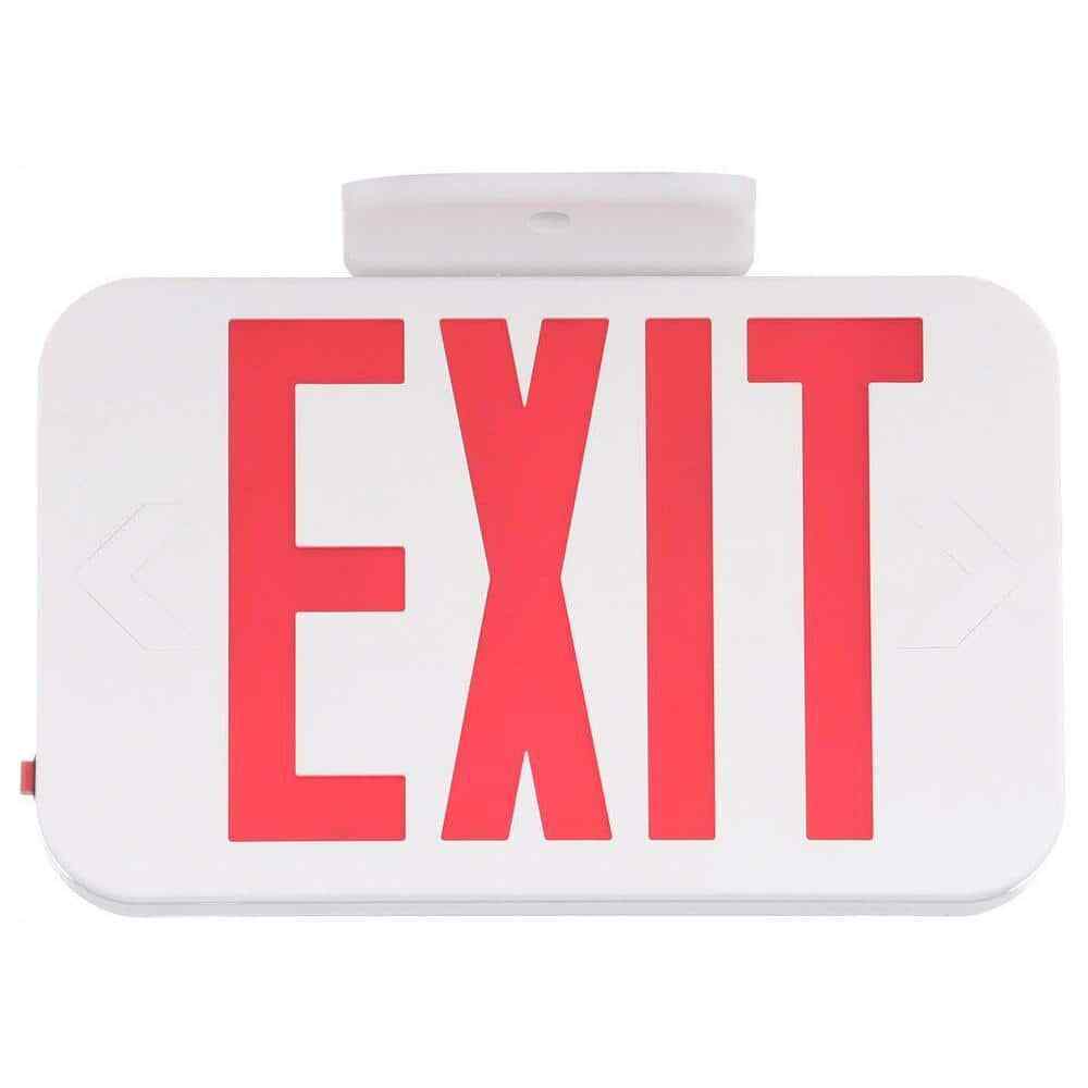 Progress Lighting Thermoplastic LED Exit Sign with Red Letters