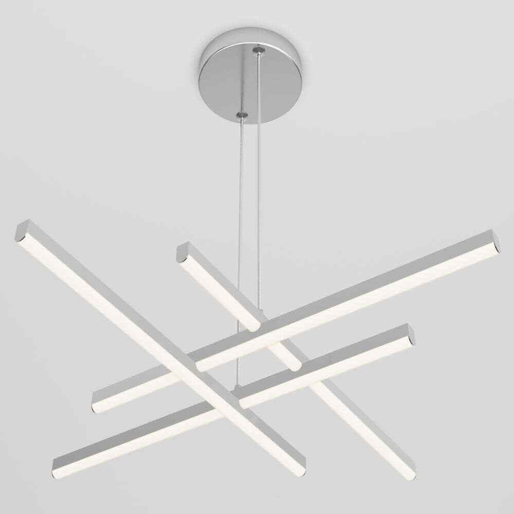 Artika Grid 30-Watt 1 Light Chrome Modern 3 CCT Integrated LED Pendant Fixture