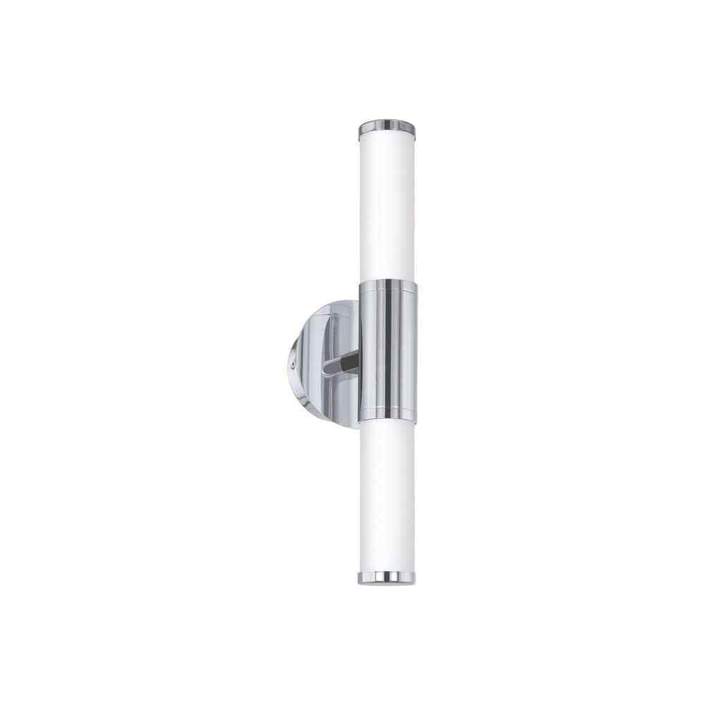 Eglo Palmera Chrome LED Bathroom Vanity Light with Etched Glass Shades