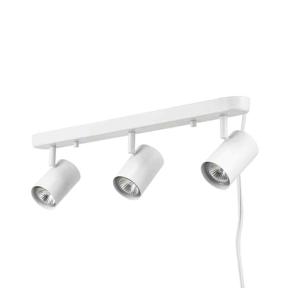 Globe Electric Dale 3-Light Matte White Plug-In Linear Track Lighting Kit
