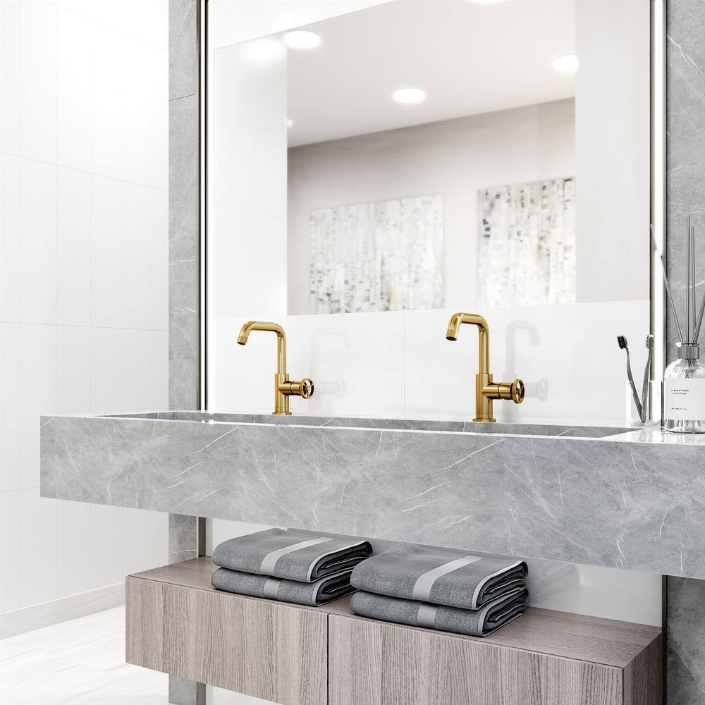 VIGO Cass Single Handle Single-Hole Bathroom Faucet in Matte Brushed Gold