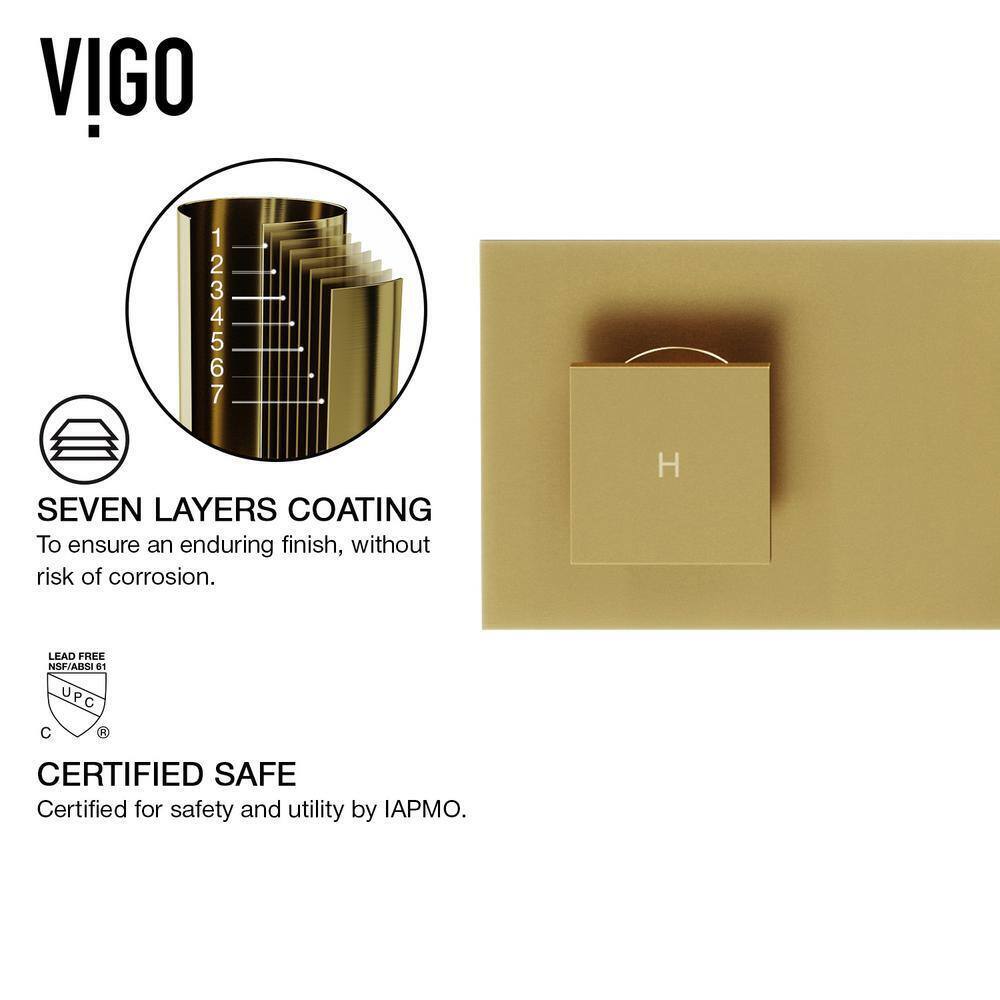 VIGO Titus Single-Hole Wall Mount Bathroom Faucet in Matte Brushed Gold