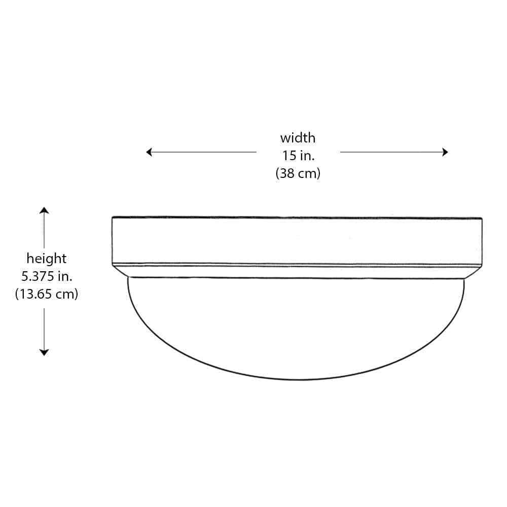 Bel Air Lighting Bliss 15 in. Brushed Flush Ceiling Light Fixture w/ Glass Shade