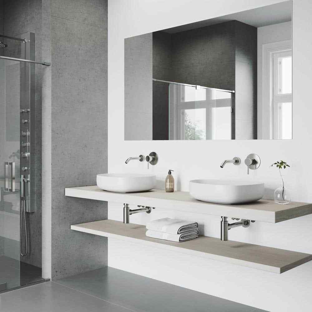 VIGO Olus Single Handle Single-Hole Bathroom Faucet in Brushed Nickel VG05001BN