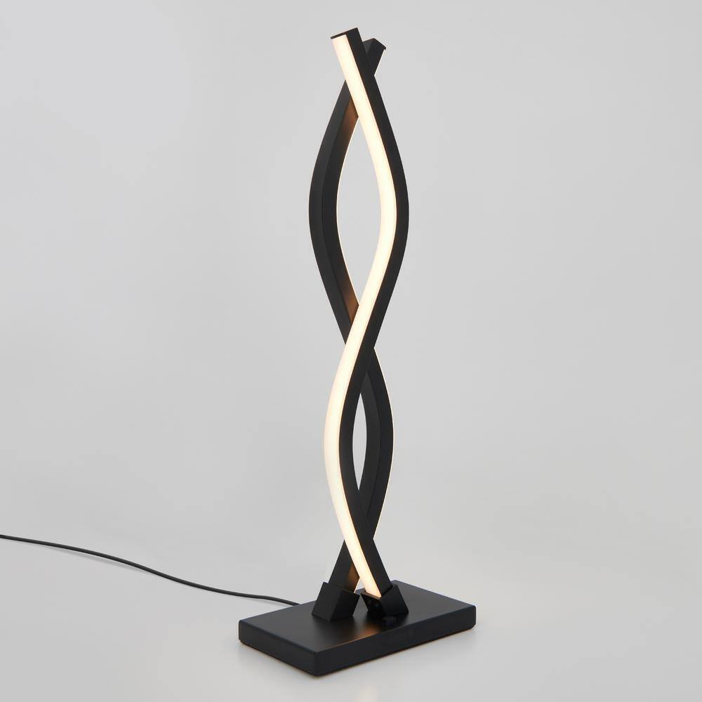 Artika Wave 18 in. Black Modern Dimmable Table Lamp for Living Room TL-WA-BL