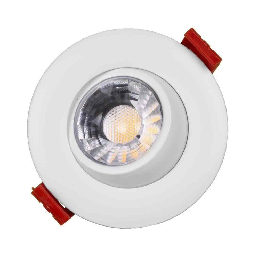 NICOR 3 in. 2700K Remodel Recessed Integrated LED Gimbal Downlight Kit in White