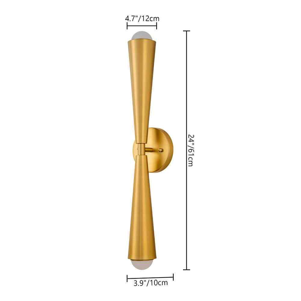 RRTYO Aaru Brass Up Down Cone Linear LED Bathroom Vanity Light Wall Sconce