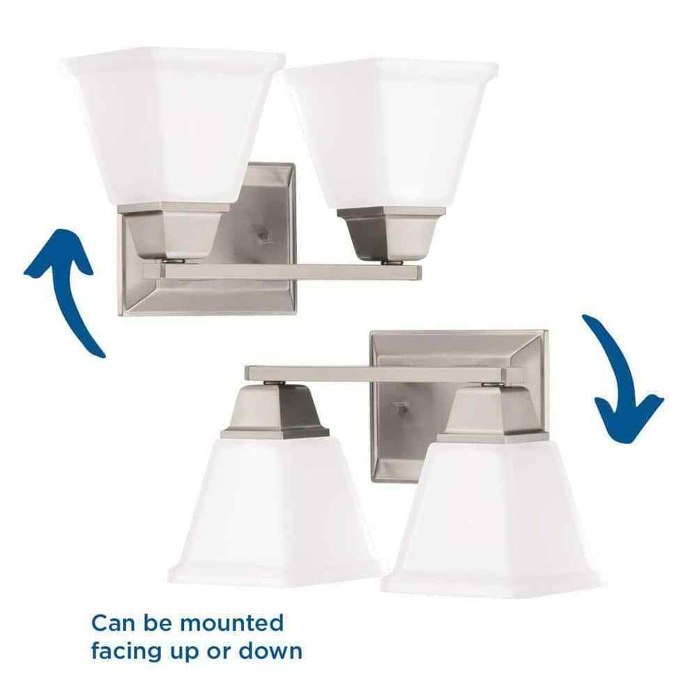 Progress Lighting Clifton Heights Collection 2-Light Brushed Nickel Vanity Light