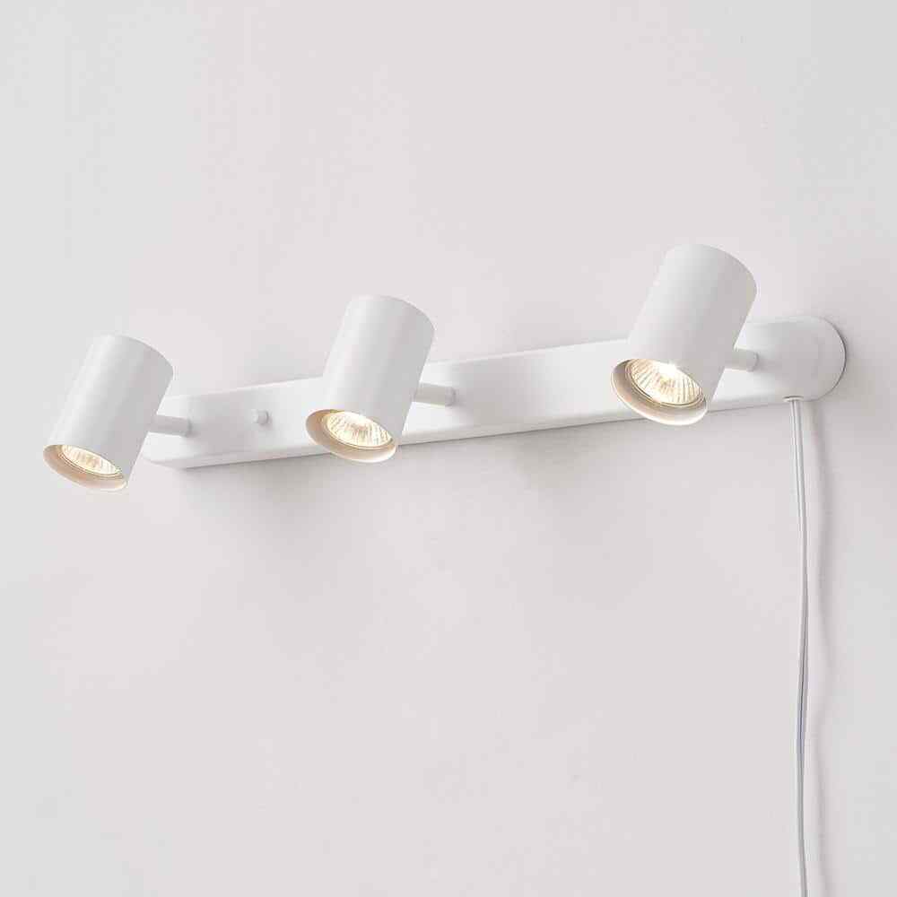 Globe Electric Dale 3-Light Matte White Plug-In Linear Track Lighting Kit