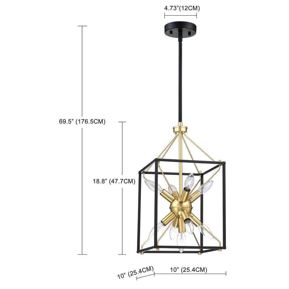 PUDO 10 in. 1-Light Black Painting White Vanity Light Chandelier15-M-50929