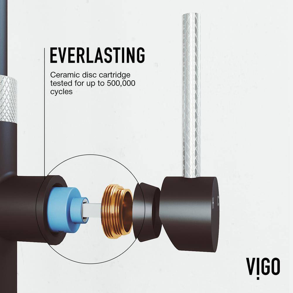 VIGO Bristol Pull-Down Sprayer Kitchen Faucet in Stainless and Black