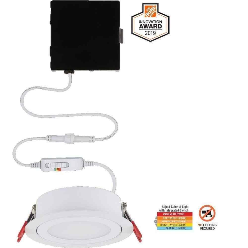 Commercial Electric Slim Directional 4 in. Canless Recessed LED Kit