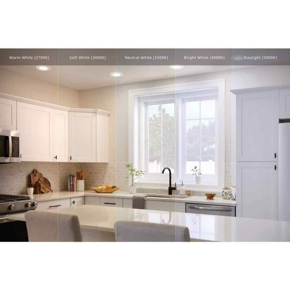 Commercial Electric 5/6 in. Integrated LED White Dimmable Recessed Light Trim