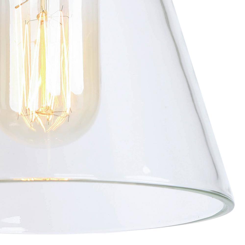Zevni Fatime 1-Light Black Indoor Wall Sconce Cone Clear Glass