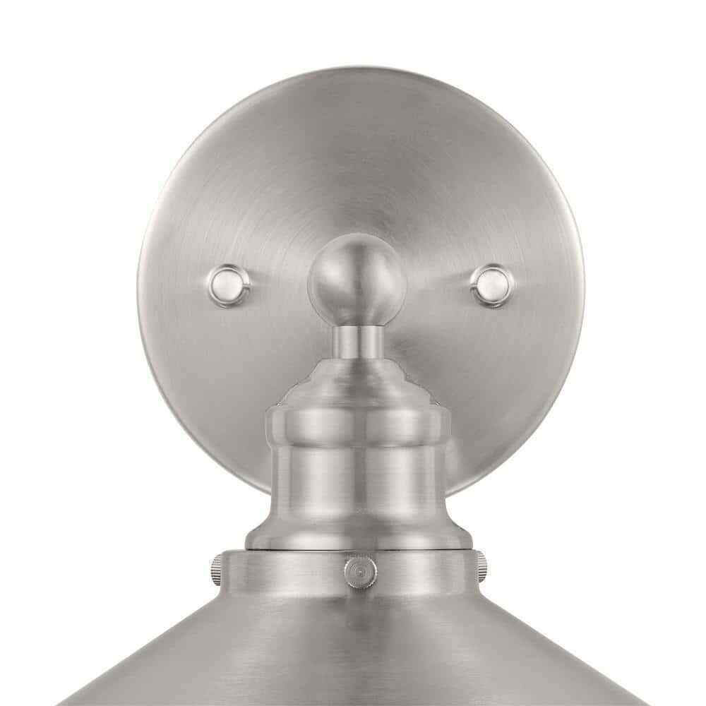 Hampton Bay Glenhurst 1-Light Brushed Nickel Indoor Wall Sconce w/ Metal Shade