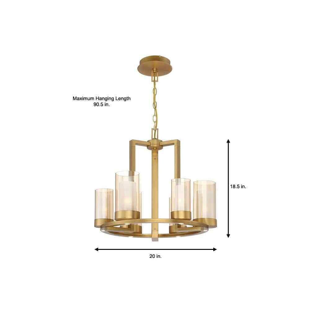 Home Decorators Collection Samantha 60-Watt 6-Light LED Brass Chandelier