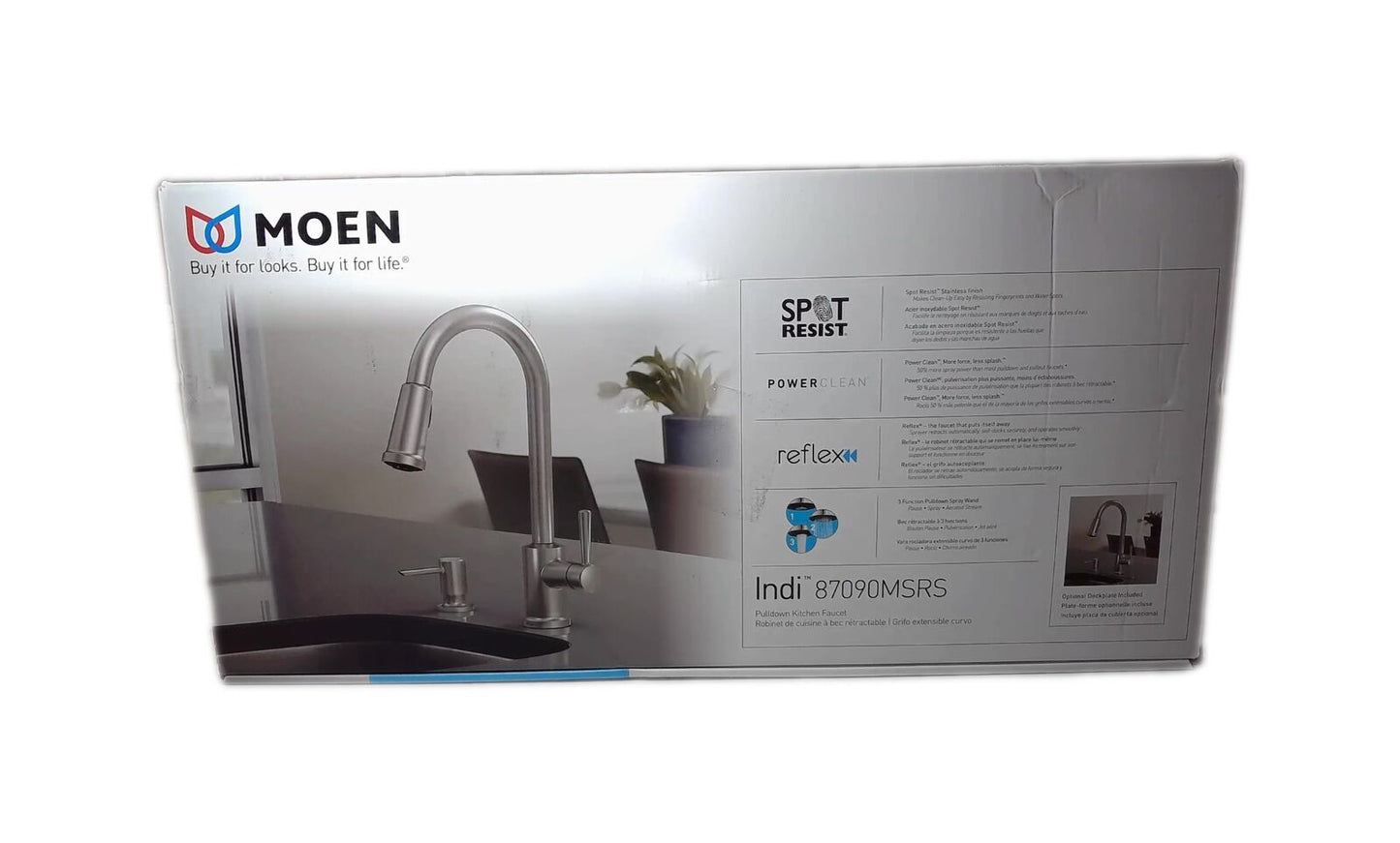 MOEN Indi Pull-Down Sprayer Kitchen Faucet w/ Reflex Spot Resist Stainless