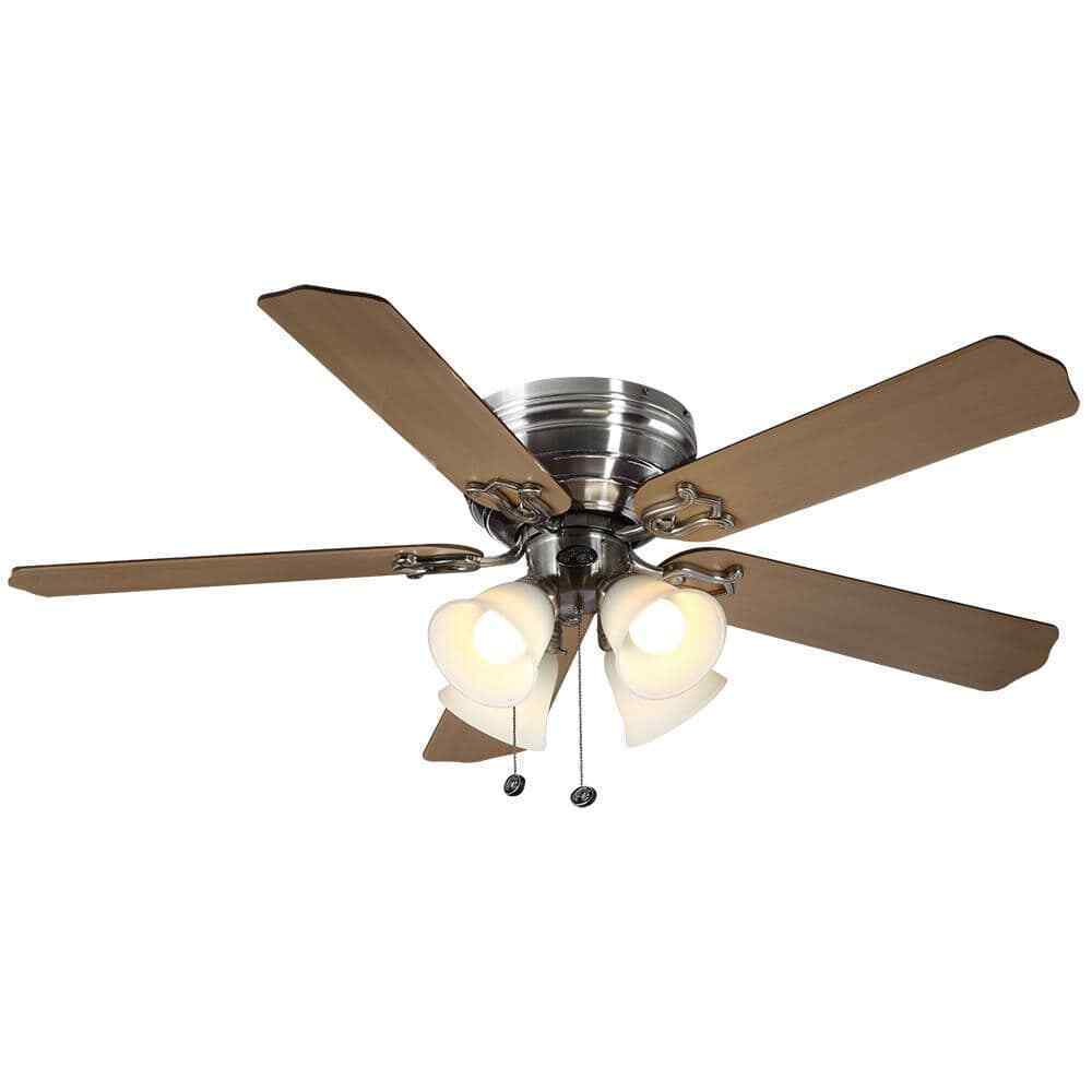 Hampton Bay Carriage House 52 in. Indoor LED Brushed Nickel Ceiling Fan