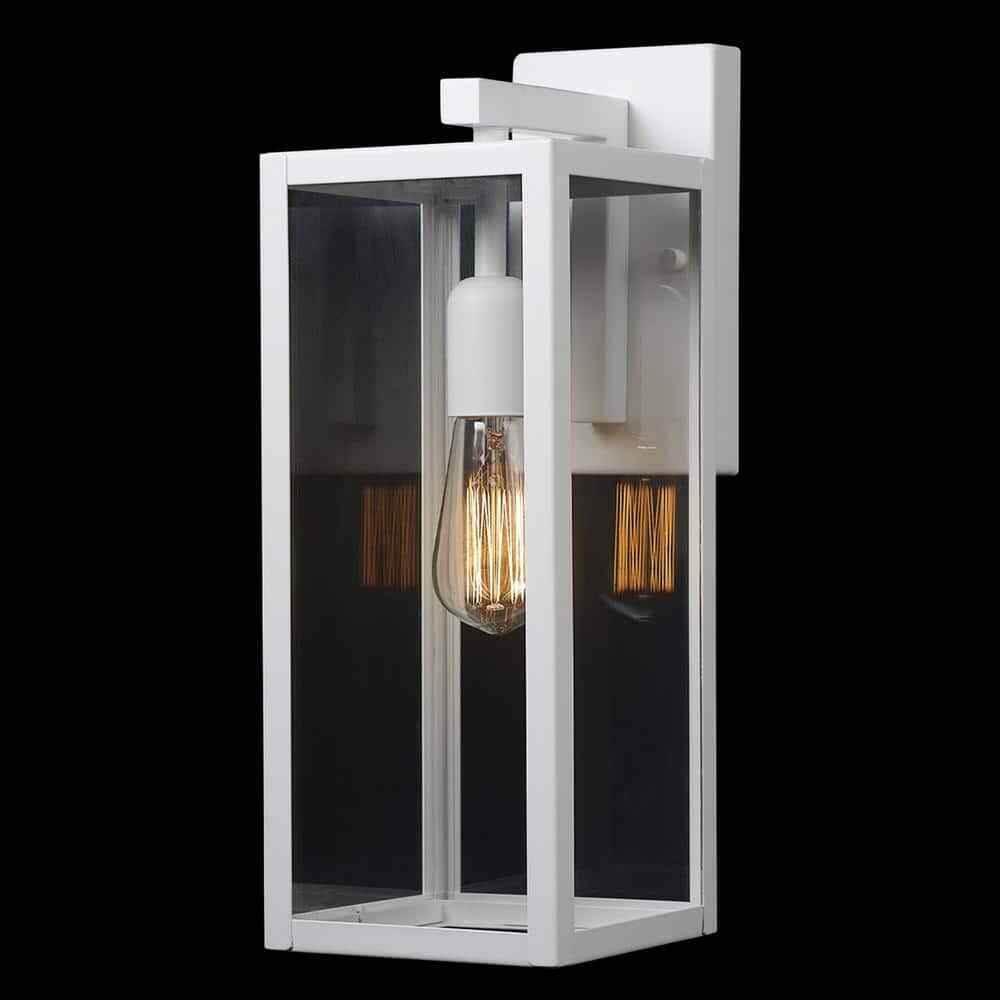 Globe Electric Bowery Matte White Farmhouse Indoor/Outdoor 1-Light Wall Sconce