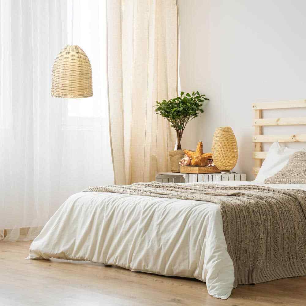 Elegant Designs 12 in. 1-Light Natural Elongated Coastal Dome Downlight Pendant