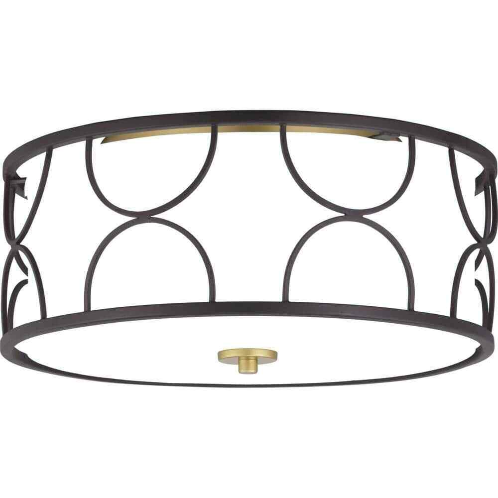 Progress Lighting Landree Collection 3-Light Black Flush Mount P350132-031