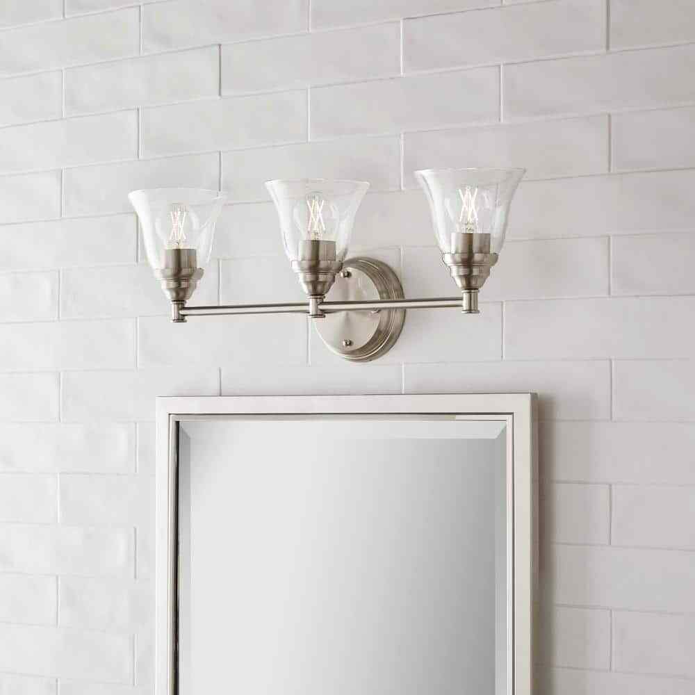 Hampton Bay Marsden 23.5 in. 3-light Brushed Nickel Transitional Indoor Vanity