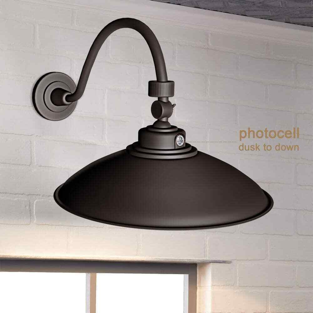 Cedar Hill 250-Watt LED Dusk to Dawn Area Light 5000K Gooseneck Wall Sconce