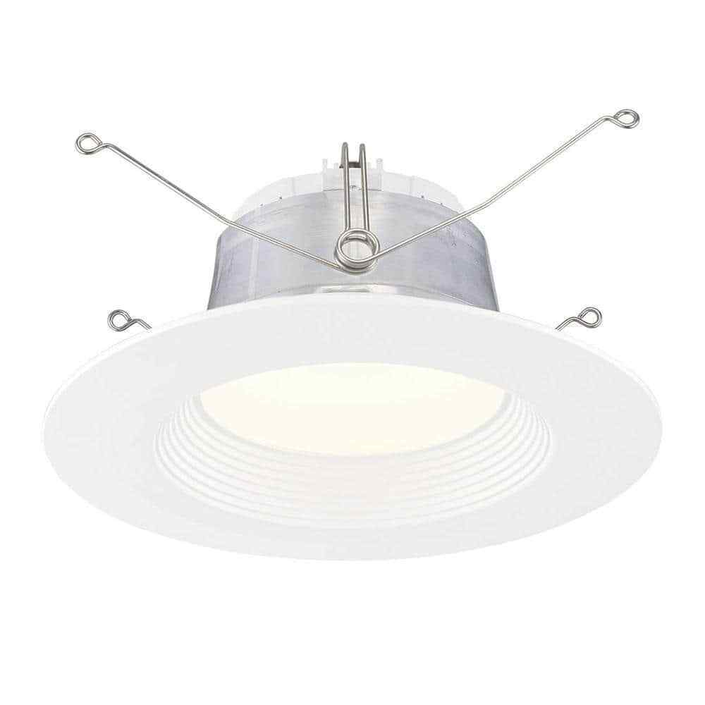 Commercial Electric 6 in. White Integrated LED Recessed Trim Kit 4-Pack