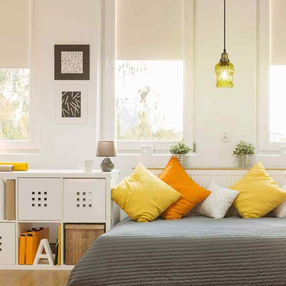 River of Goods Diane 1-Light Gold Textured Shaded Glass Cylinder Pendant Light