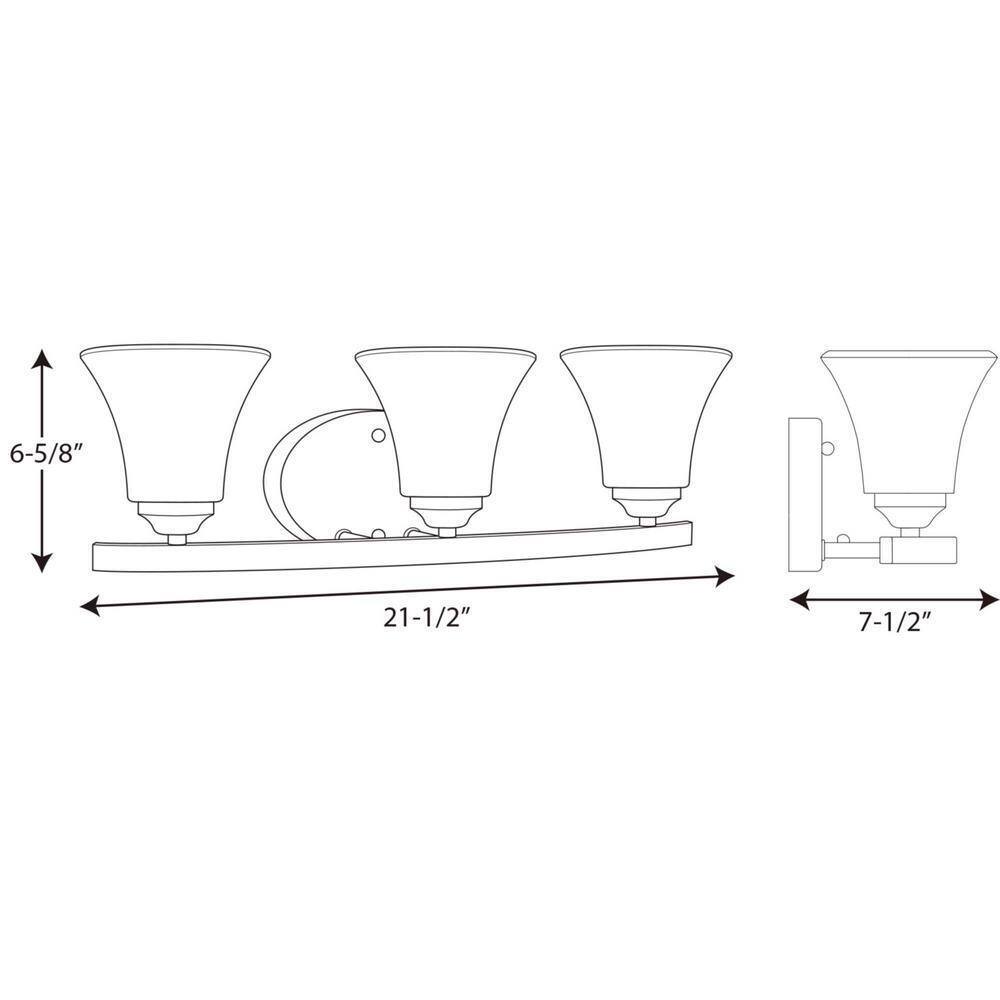 Progress Lighting Adorn 3-Light Antique Bronze Etched Glass Vanity Light
